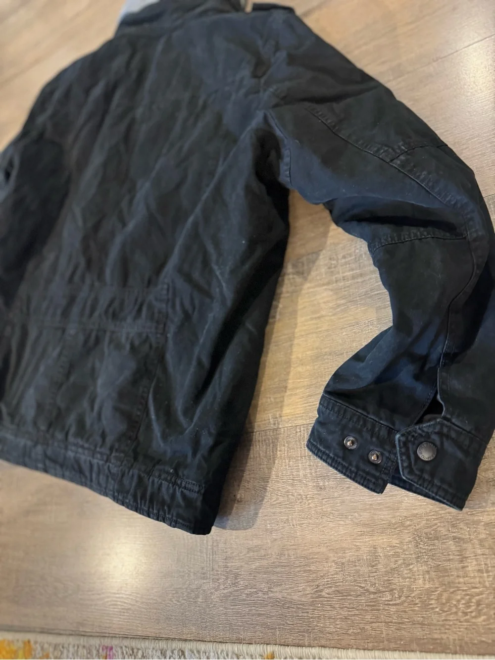 Levi’s Jean Jacket Mens Medium Black Sherpa Lined Trucker Hoodie Zip Up